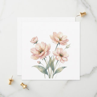 Soft Pink Floral Watercolor Bouquet Art Save The Date