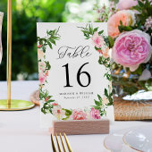 Soft Pink Floral Wedding Kaart
