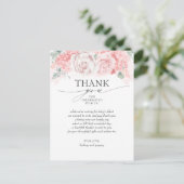 Soft Pink Flowers Baby shower dank u Briefkaart (Staand voorkant)