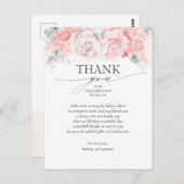 Soft Pink Flowers Baby shower dank u Briefkaart (Voorkant / Achterkant)