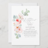 Soft Pink Flowers Elegant Engagement Party Kaart (Voorkant)