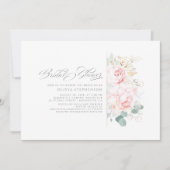 Soft Pink Flowers en Gold Greenery Vrijgezellenfee Kaart (Voorkant)