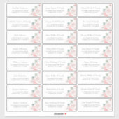 Soft Pink Flowers Gastenaam Adresetiketten Sticker (Vel)