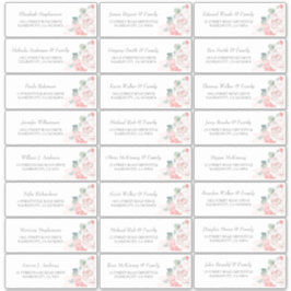 Soft Pink Flowers Gastenaam Adresetiketten Sticker