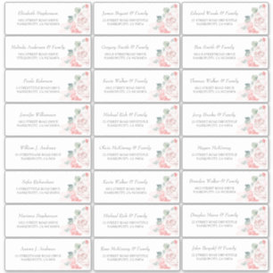 Soft Pink Flowers Gastenaam Adresetiketten Sticker