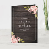 Soft Pink Flowers Mason Jar QR Code Wood Wedding (Voorkant)