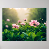 Soft pink flowers poster (Voorkant)