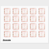Soft Pink Garden Bloom Thank You Vierkante Sticker (Vel)