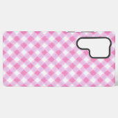 Soft Pink Gingham Check Pattern Phone Case Samsung Galaxy Hoesje (Achterkant horizontaal)