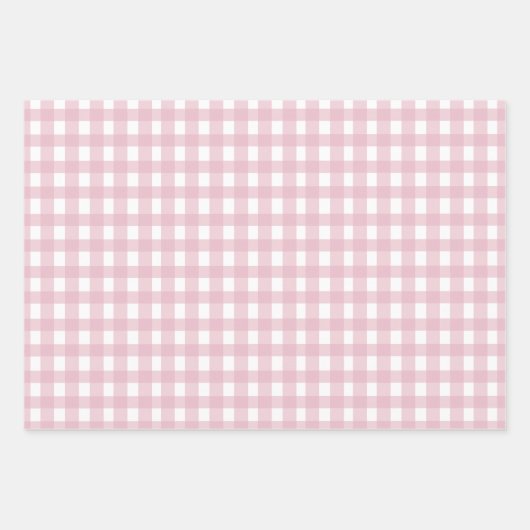 Soft Pink Gingham Wrapping Paper (Voorkant 2)