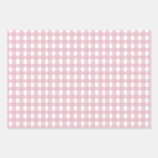 Soft Pink Gingham Wrapping Paper (Voorkant)