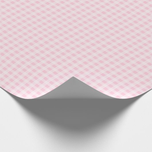 Soft Pink Gingham Wrapping Paper Cadeaupapier (Hoek)