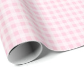 Soft Pink Gingham Wrapping Paper Cadeaupapier (Rol Hoek)