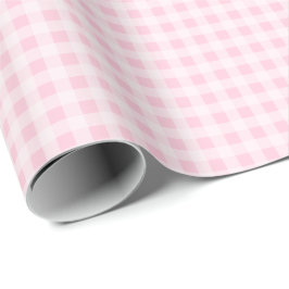 Soft Pink Gingham Wrapping Paper Cadeaupapier