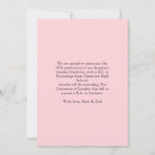 Soft Pink Girly Modern Photo Collage Graduation Aankondiging (Achterkant)
