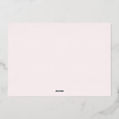Soft Pink Gold Foil Certificaat van echtheid Folie Uitnodiging (Achterkant)