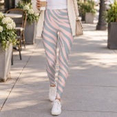 Soft Pink Gray Zebra Stripes Leggings