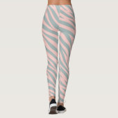 Soft Pink Gray Zebra Stripes Leggings (Achterkant)