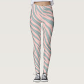 Soft Pink Gray Zebra Stripes Leggings (Voorkant)