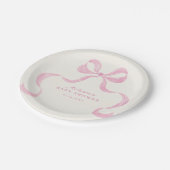 Soft Pink Hand Drawn Bow Baby shower Papieren Bordje (Gekanteld)