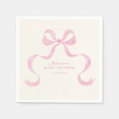 Soft Pink Hand Drawn Bow Baby shower Servet (Voorkant)
