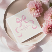 Soft Pink Hand Drawn Bow Vrijgezellenfeest Servet
