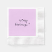 Soft Pink "Happy Birthday!!!" party servetten (Voorkant)