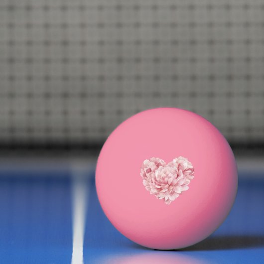 Soft Pink Heart Flower Pingpongbal (Net)
