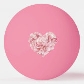Soft Pink Heart Flower Pingpongbal (Voorkant)