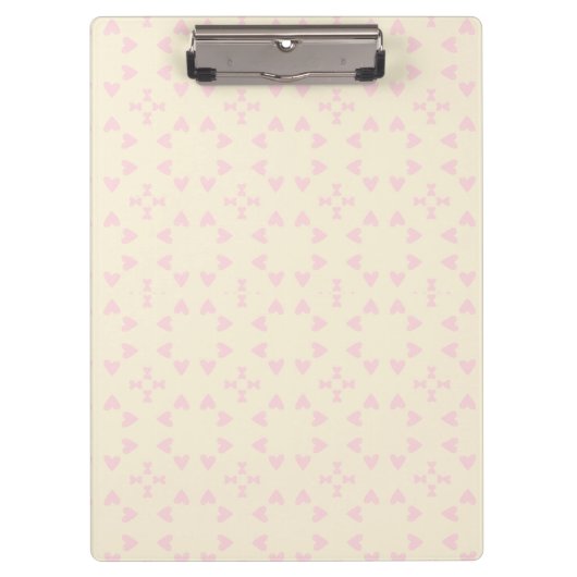 Soft Pink Heart Pattern – Cute Aesthetic Seamless  Klembord (Voorkant)