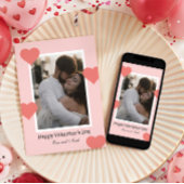 Soft Pink Heart Photo Valentine Memory Feestdagenkaart