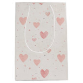 Soft Pink Hearts Gift Bag Medium Cadeauzakje (Voorkant)