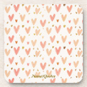 Soft Pink Hearts Seamless Pattern Bier Onderzetter (Voorkant)