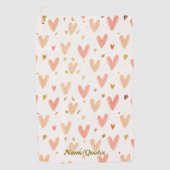 Soft Pink Hearts Seamless Pattern Golfhanddoek (Voorkant)