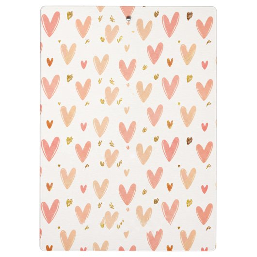 Soft Pink Hearts Seamless Pattern Klembord (Achterkant)