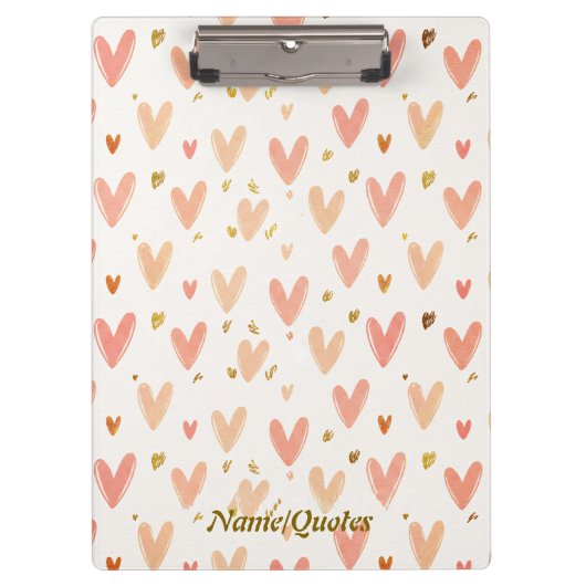 Soft Pink Hearts Seamless Pattern Klembord (Voorkant)