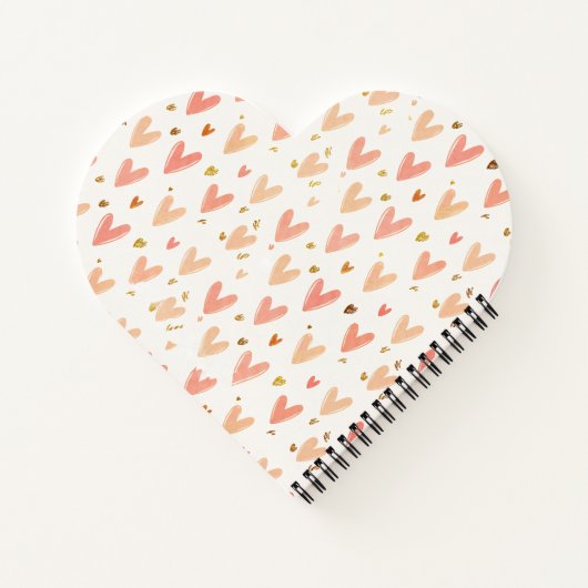 Soft Pink Hearts Seamless Pattern Notitieboek (Achterkant)