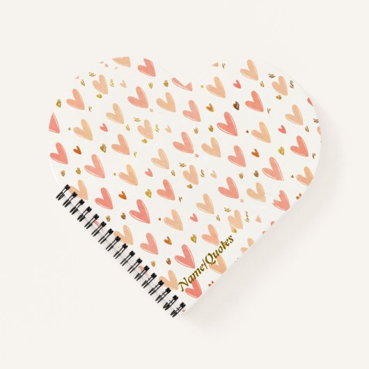 Soft Pink Hearts Seamless Pattern Notitieboek (Voorkant)