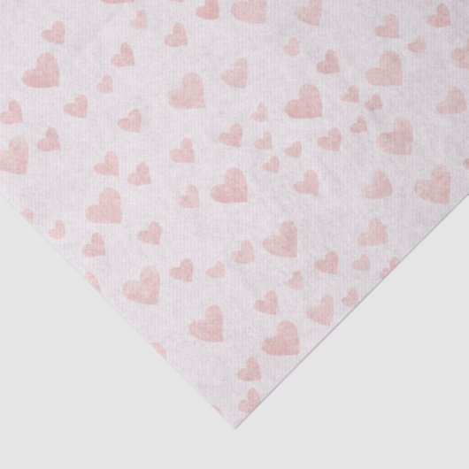 Soft Pink Hearts Tissue Paper Tissuepapier (Detail)
