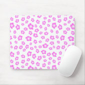 Soft Pink Hibiscus Floral Muismat (Met muis)