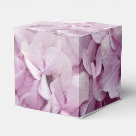 Soft Pink Hydrangea Floral Wedding Bedankdoosjes (Achterkant)