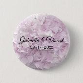Soft Pink Hydrangea Floral Wedding Ronde Button 5,7 Cm (Voorkant)