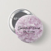 Soft Pink Hydrangea Floral Wedding Ronde Button 5,7 Cm (Voorkant /achterkant)