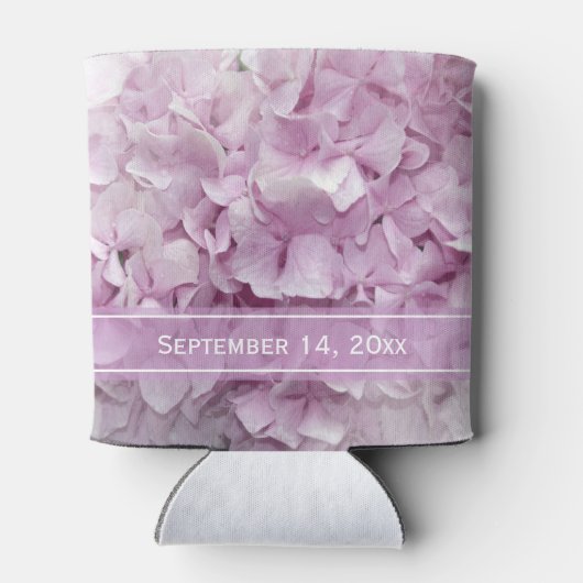 Soft Pink Hydrangea Flowers Weddenschappen Blikjeskoeler (Achterkant)