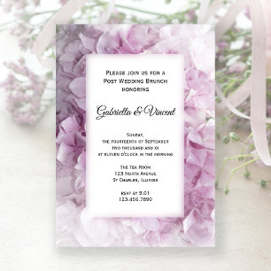 Soft Pink Hydrangea Post Wedding Brunch Kaart