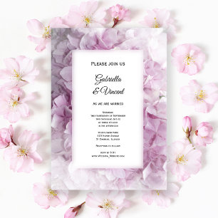 Soft Pink Hydrangea Wedding Kaart