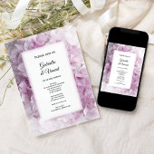Soft Pink Hydrangea Wedding Kaart