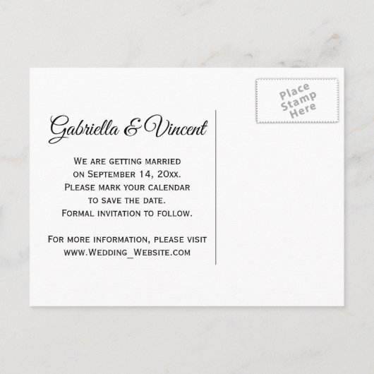 Soft Pink Hydrangea Wedding Save the Date Aankondigingskaart (Achterkant)