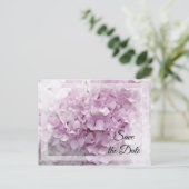 Soft Pink Hydrangea Wedding Save the Date Aankondigingskaart (Staand voorkant)