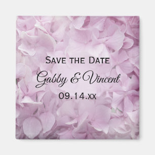Soft Pink Hydrangea Wedding Save the Date Magneet